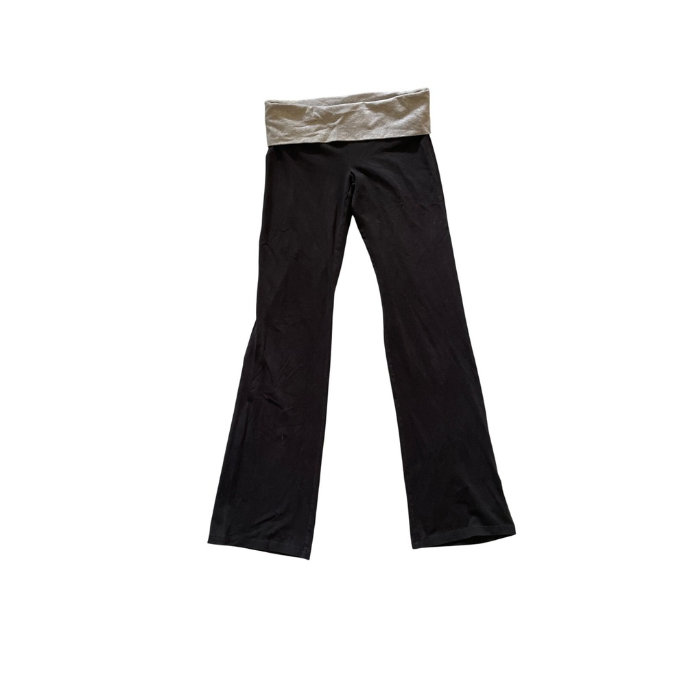Yoga Pants Sequin Logo Foldover Flare Leg Black Size M by Victoria's Secret PINK - Picture 3 of 6